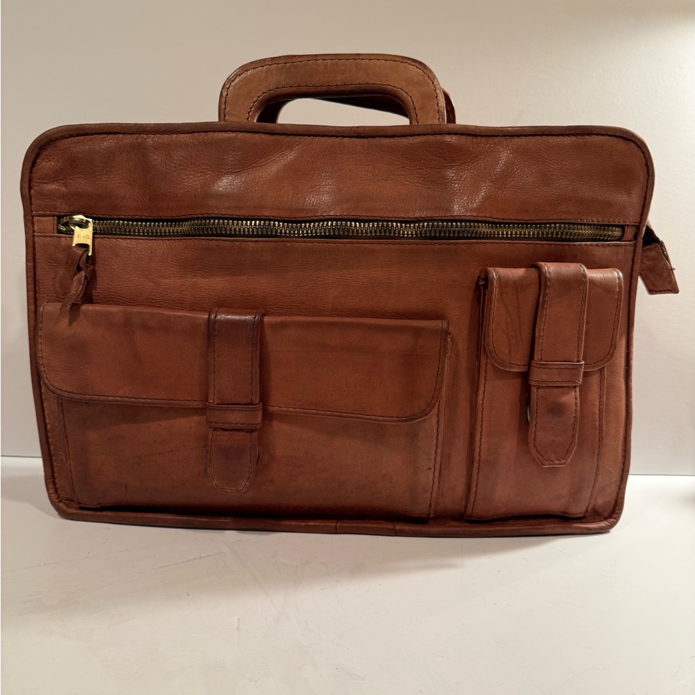 Vintage Tumi Leather Brown Brief Case